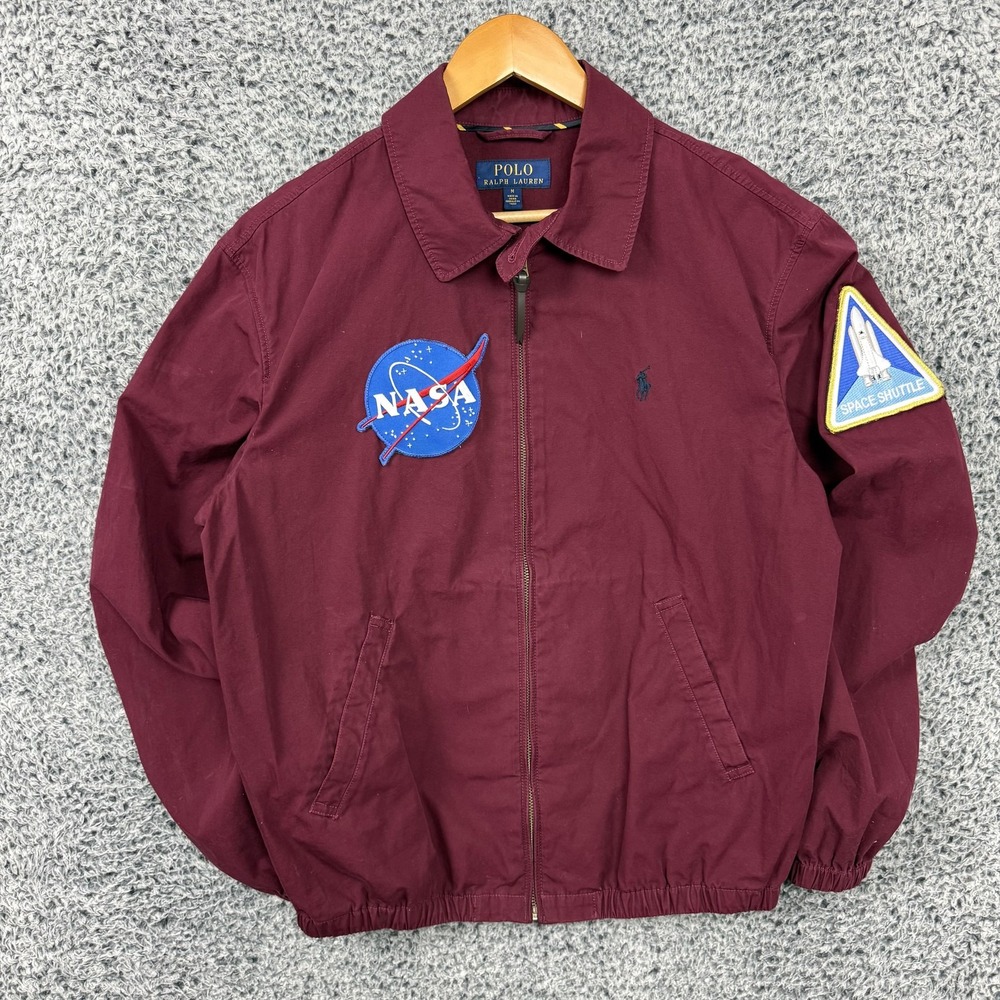 Polo Ralph Lauren Jacket Mens Medium Red Bi-Swing Harrington Bomber Unlined